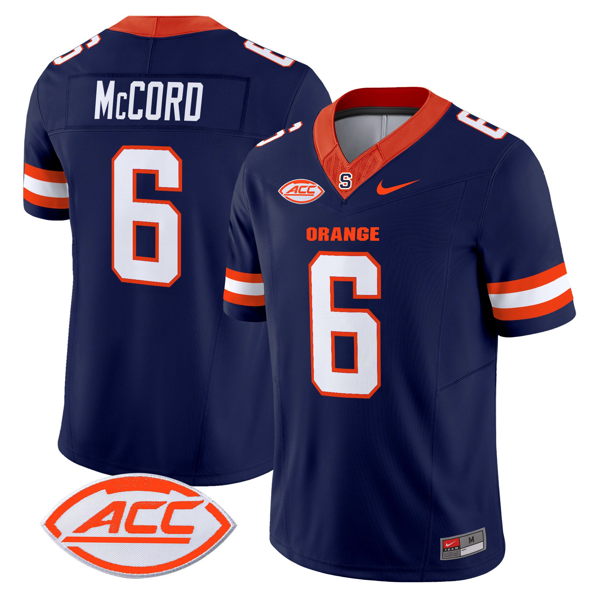 Men Syracuse Orange #6 Mccord Blue Nike 2024 Vapor Limited NCAA Jersey style 1->ncaa teams->NCAA Jersey